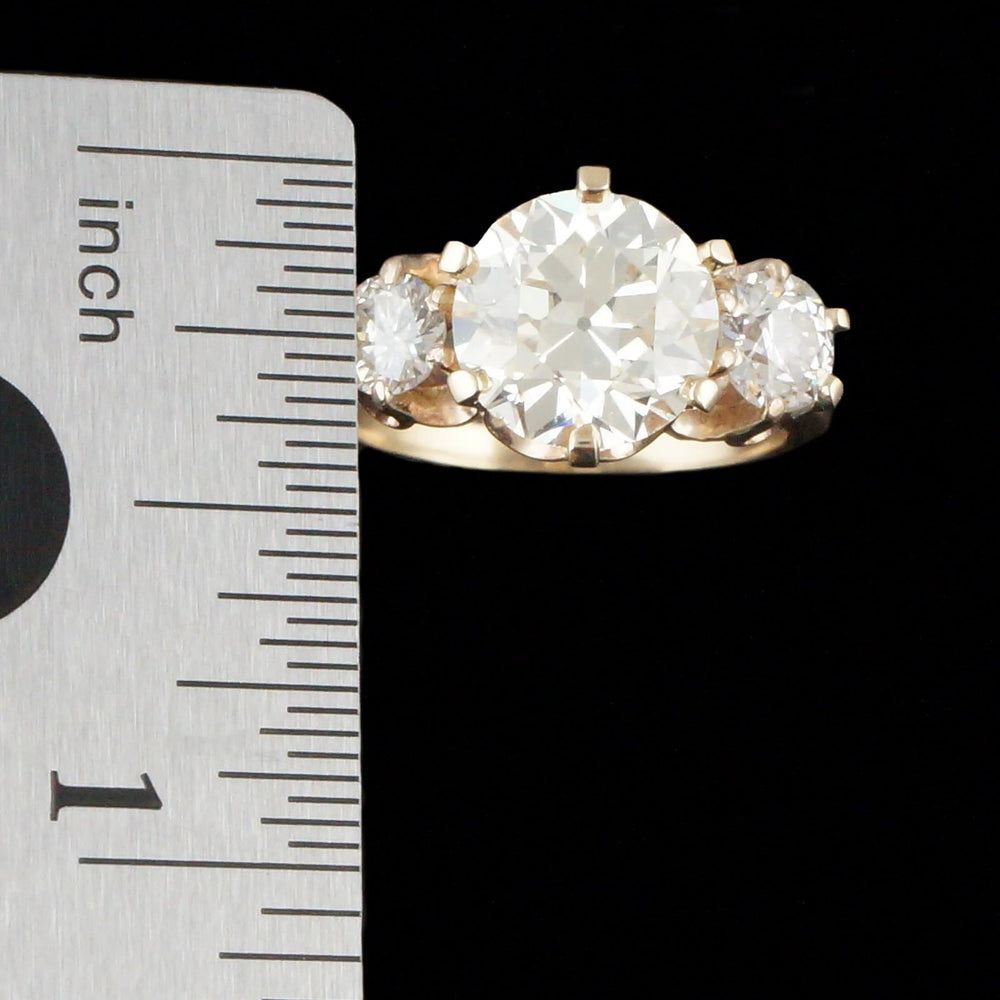 Solid 14K Gold, 4.20 CTW Three Stone OEC Diamond Wedding Band, Anniversary Ring, Olde Towne Jewelers, Santa Rosa CA.