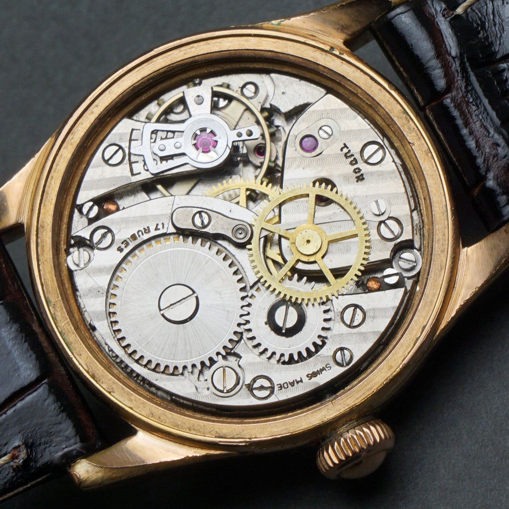 Stunning  1940s Tudor Oyster Centregraph Rose Gold Mid Size Watch All Original, Olde Towne Jewelers, Santa Rosa CA.