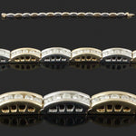 Elegant Two Tone 14K Gold & 5.0 CTW Channel Diamond Line Link 7" Tennis Bracelet, Olde Towne Jewelers, Santa Rosa CA.