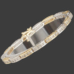 Elegant Two Tone 14K Gold & 5.0 CTW Channel Diamond Line Link 7" Tennis Bracelet, Olde Towne Jewelers, Santa Rosa CA.