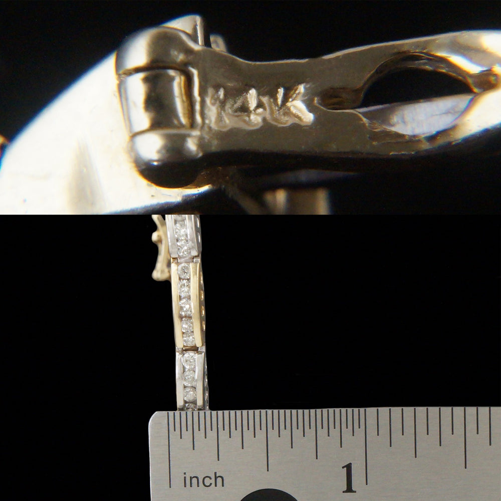 Elegant Two Tone 14K Gold & 5.0 CTW Channel Diamond Line Link 7" Tennis Bracelet, Olde Towne Jewelers, Santa Rosa CA.