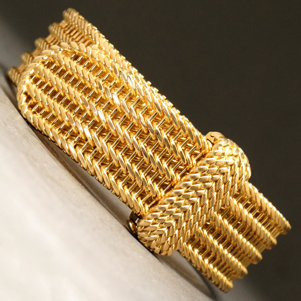 Ulysse Nardin 18K Yellow Gold Lady's Concealed Dial Bracelet Watch Box & Papers