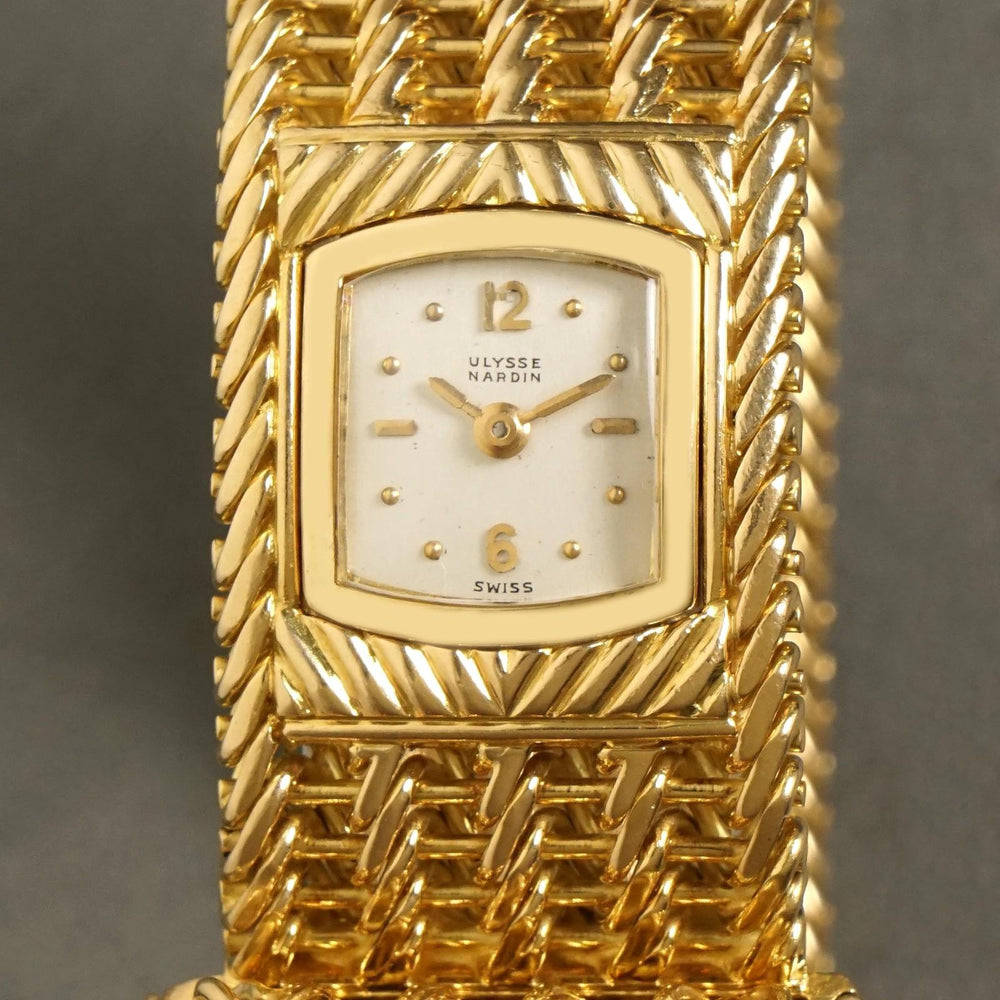 Ulysse Nardin 18K Yellow Gold Lady's Concealed Dial Bracelet Watch Box & Papers, Olde Towne Jewelers, Santa Rosa CA.