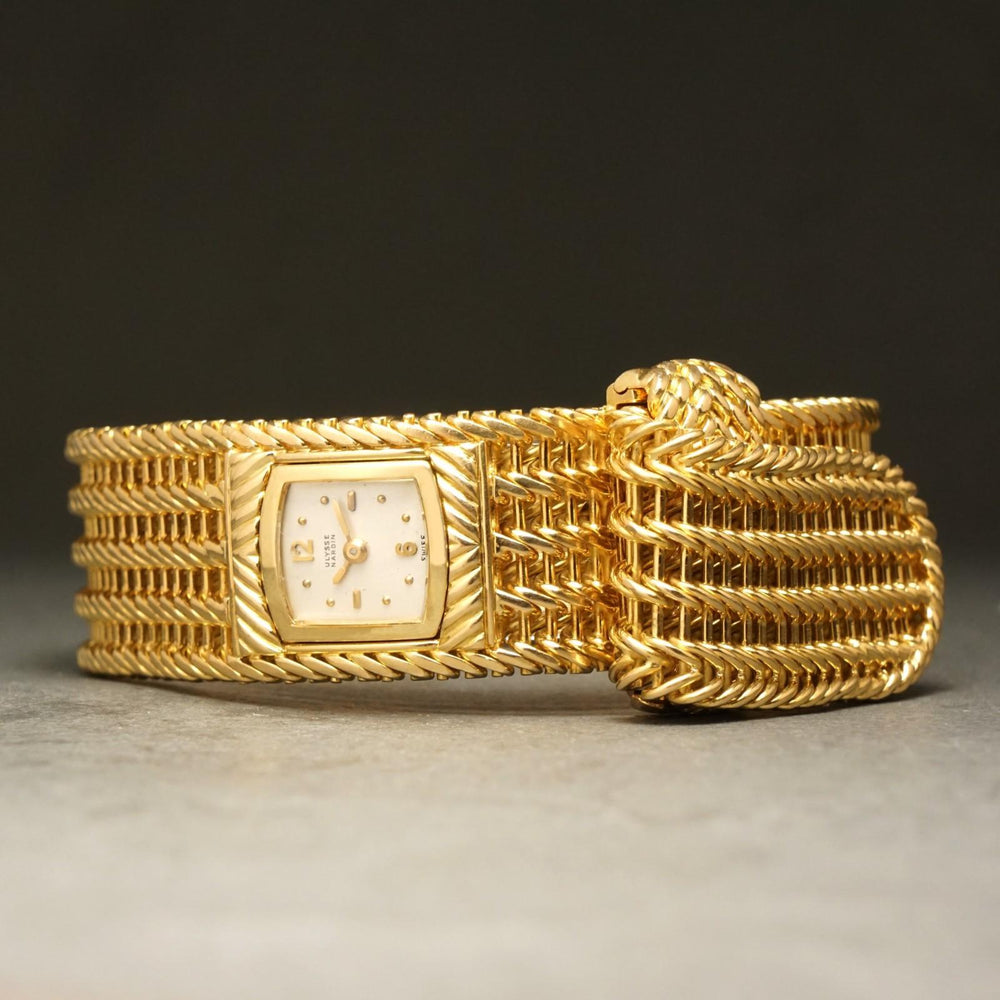 Ulysse Nardin 18K Yellow Gold Lady's Concealed Dial Bracelet Watch Box & Papers, Olde Towne Jewelers, Santa Rosa CA.