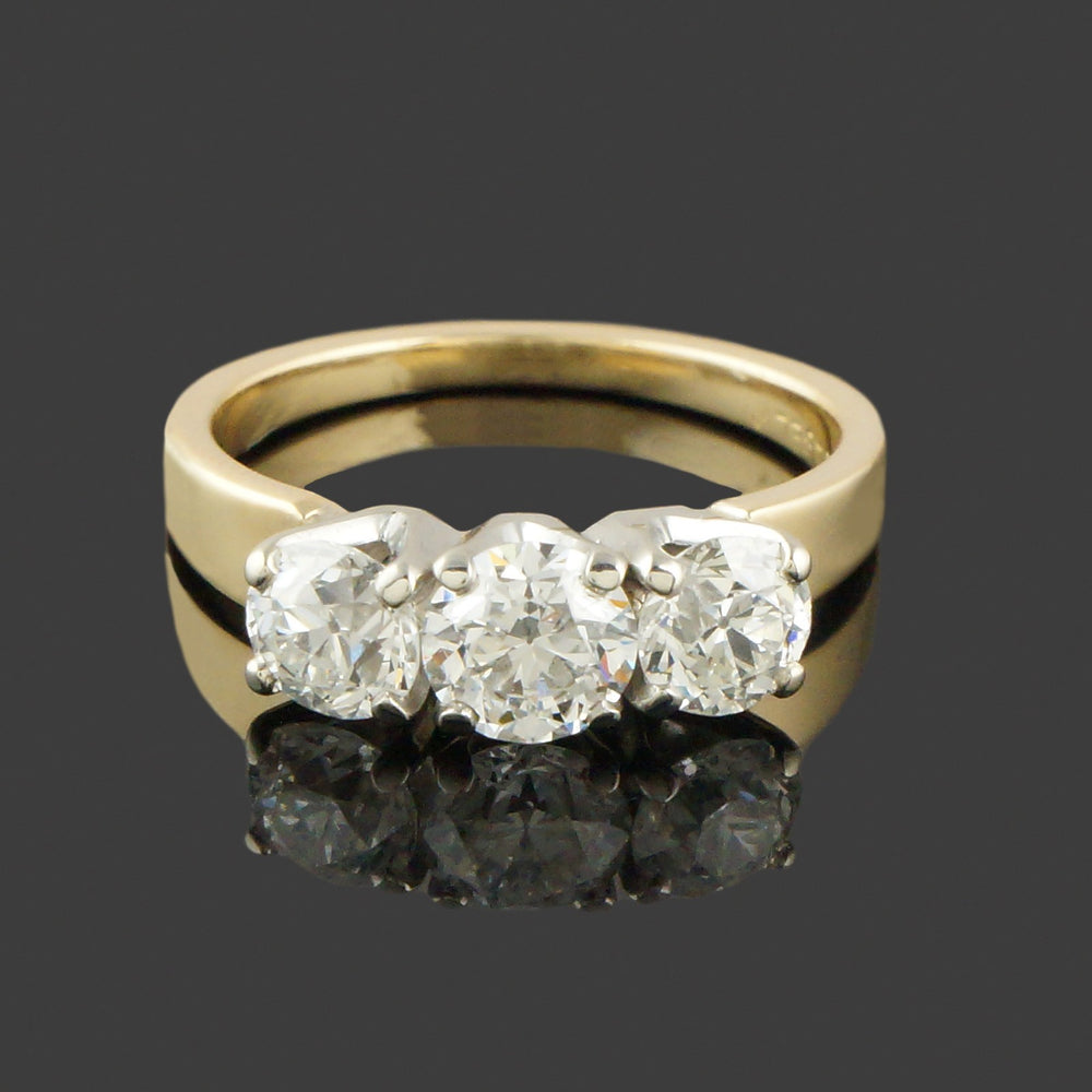 Jabel 18K Gold 1.25CTW OEC Diamond 3 Stone Engagement, Wedding, Anniversary Ring