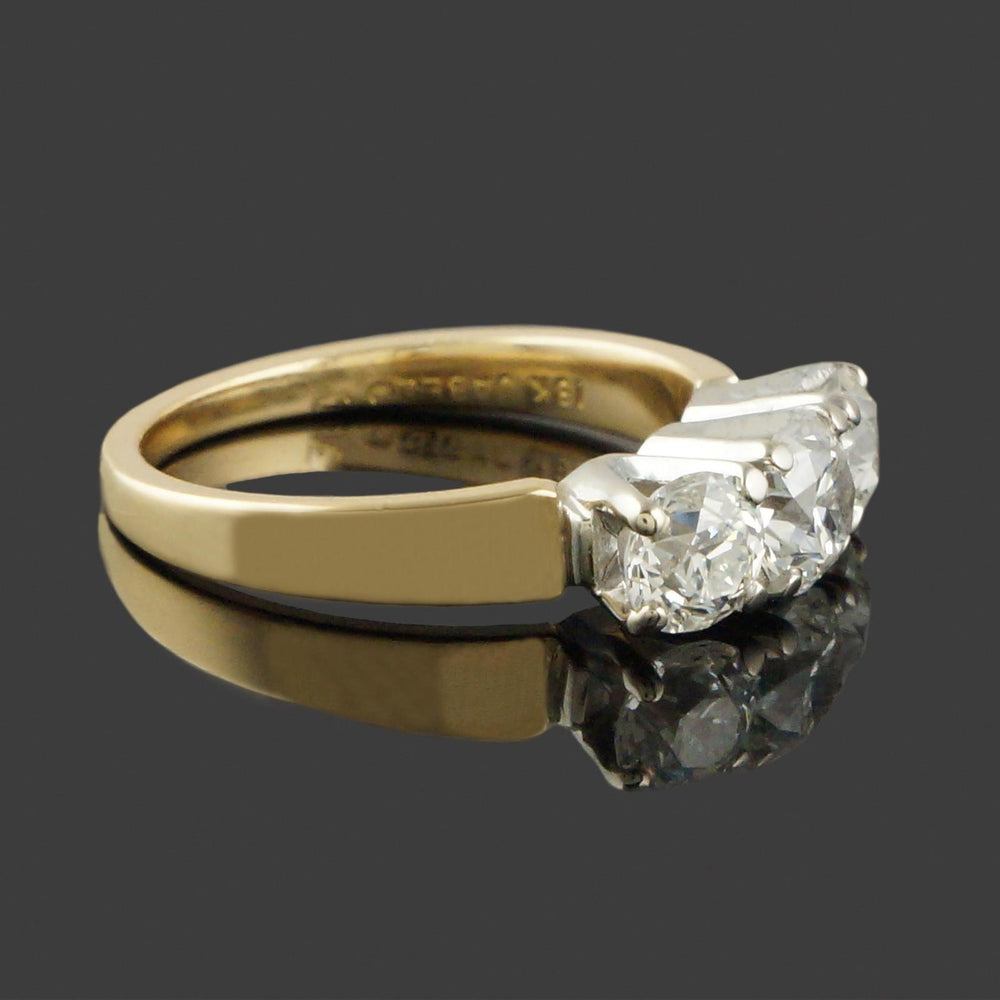 Jabel 18K Gold 1.25CTW OEC Diamond 3 Stone Engagement, Wedding, Anniversary Ring, Olde Towne Jewelers, Santa Rosa CA.