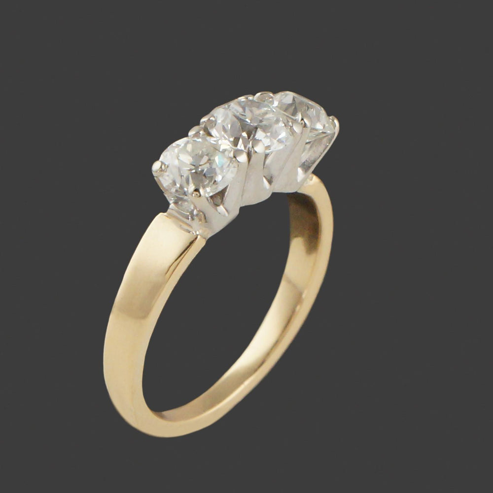 Jabel 18K Gold 1.25CTW OEC Diamond 3 Stone Engagement, Wedding, Anniversary Ring, Olde Towne Jewelers, Santa Rosa CA.