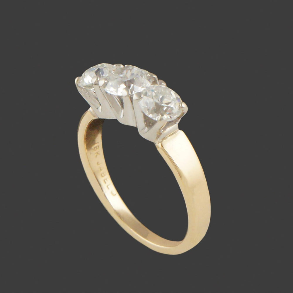 Jabel 18K Gold 1.25CTW OEC Diamond 3 Stone Engagement, Wedding, Anniversary Ring, Olde Towne Jewelers, Santa Rosa CA.