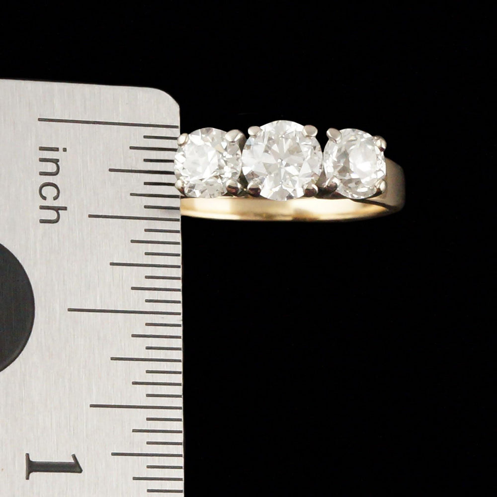 Jabel 18K Gold 1.25CTW OEC Diamond 3 Stone Engagement, Wedding, Anniversary Ring, Olde Towne Jewelers, Santa Rosa CA.