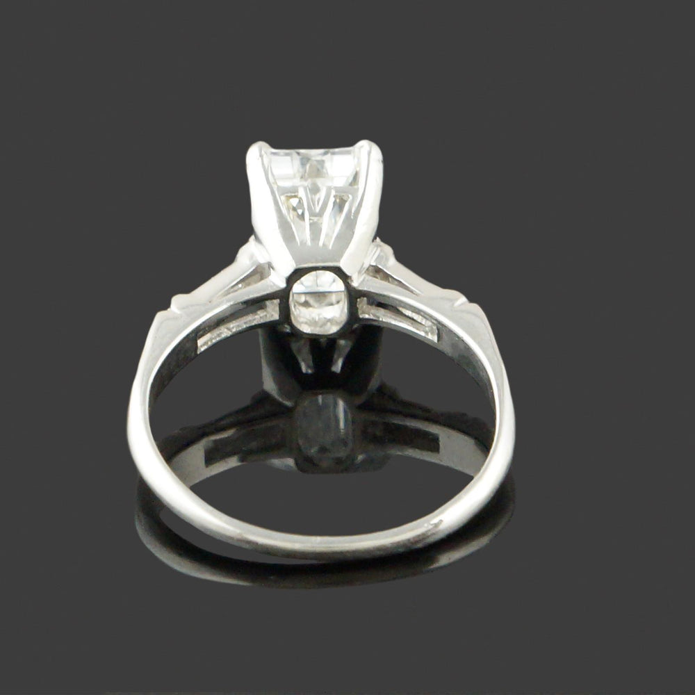 Vintage Platinum Emerald & Baguette Diamond Wedding Band, Engagement Ring, Olde Towne Jewelers, Santa Rosa CA.