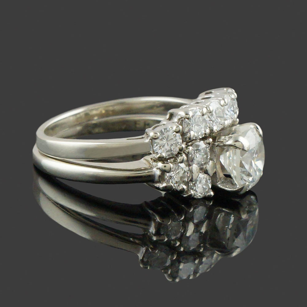 Solid 14K White Gold 2.00 CTW Diamond Wedding Band & Engagement Ring Bridal Set, Olde Towne Jewelers, Santa Rosa CA.