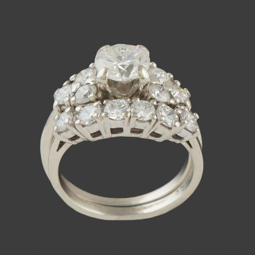 Solid 14K White Gold 2.00 CTW Diamond Wedding Band & Engagement Ring Bridal Set, Olde Towne Jewelers, Santa Rosa CA.