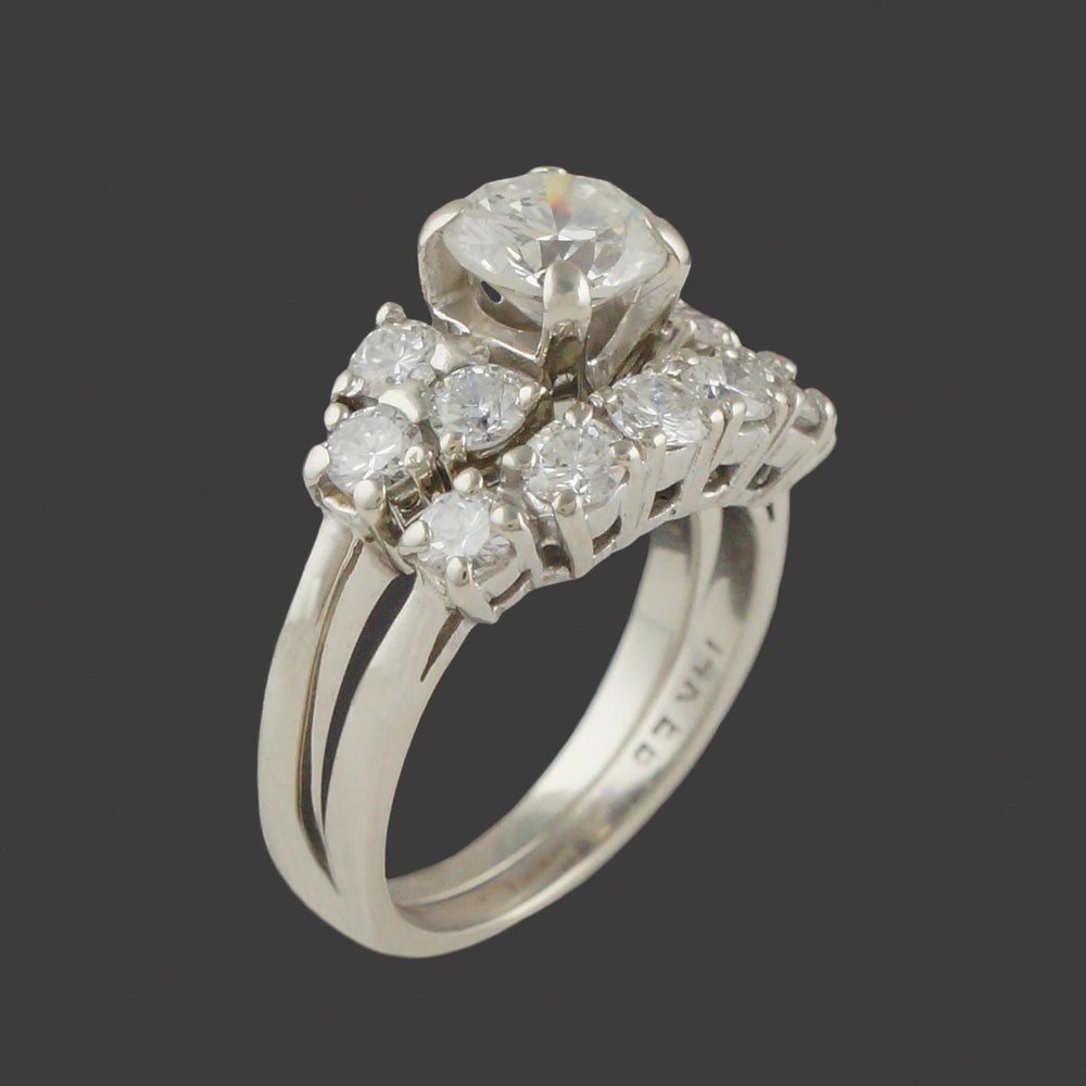 Solid 14K White Gold 2.00 CTW Diamond Wedding Band & Engagement Ring Bridal Set, Olde Towne Jewelers, Santa Rosa CA.