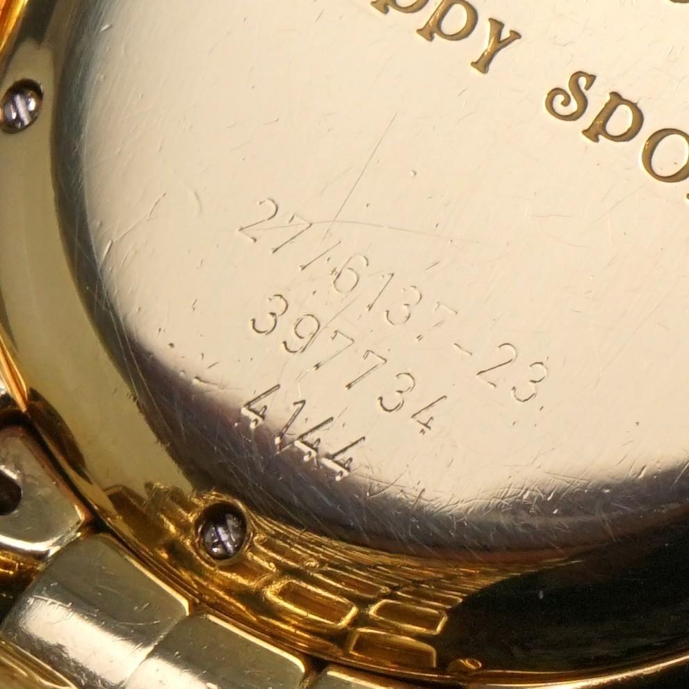 Stunning Chopard 6137-23 Happy Sport 18K Gold Floating Diamond Watch Box, Papers, Olde Towne Jewelers, Santa Rosa CA.