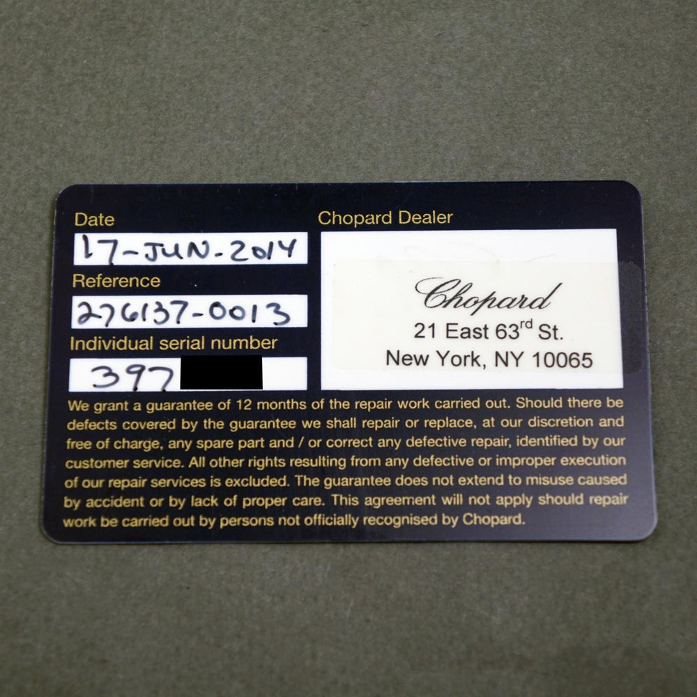 Stunning Chopard 6137-23 Happy Sport 18K Gold Floating Diamond Watch Box, Papers, Olde Towne Jewelers, Santa Rosa CA.