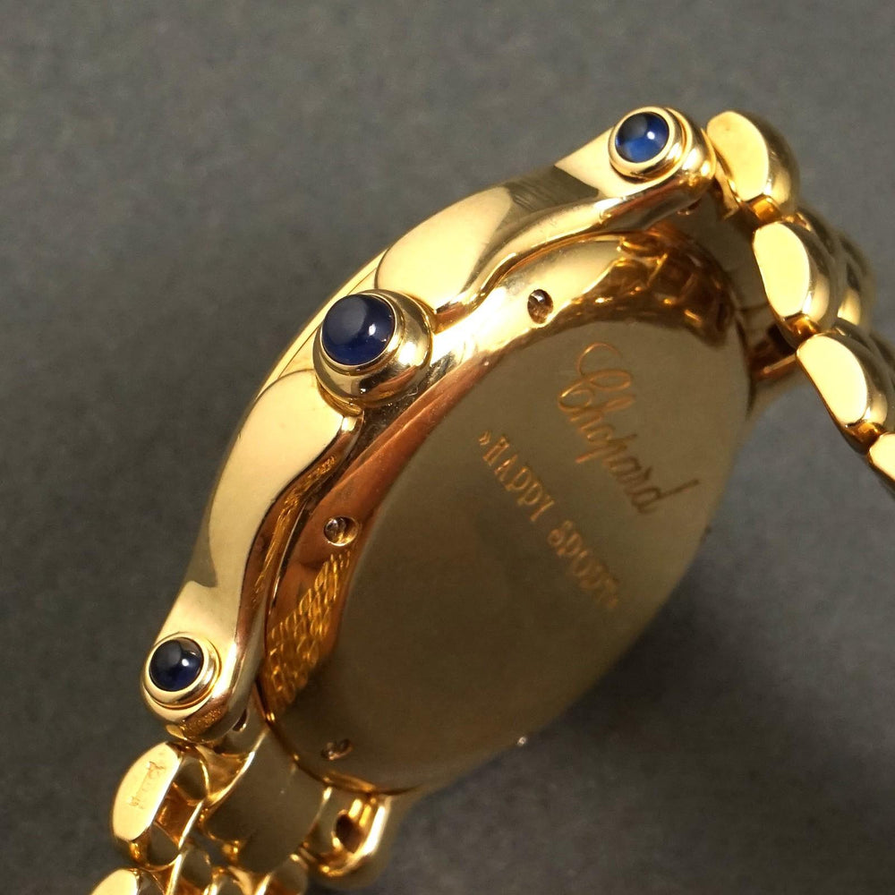 Stunning Chopard 6137-23 Happy Sport 18K Gold Floating Diamond Watch Box, Papers, Olde Towne Jewelers, Santa Rosa CA.