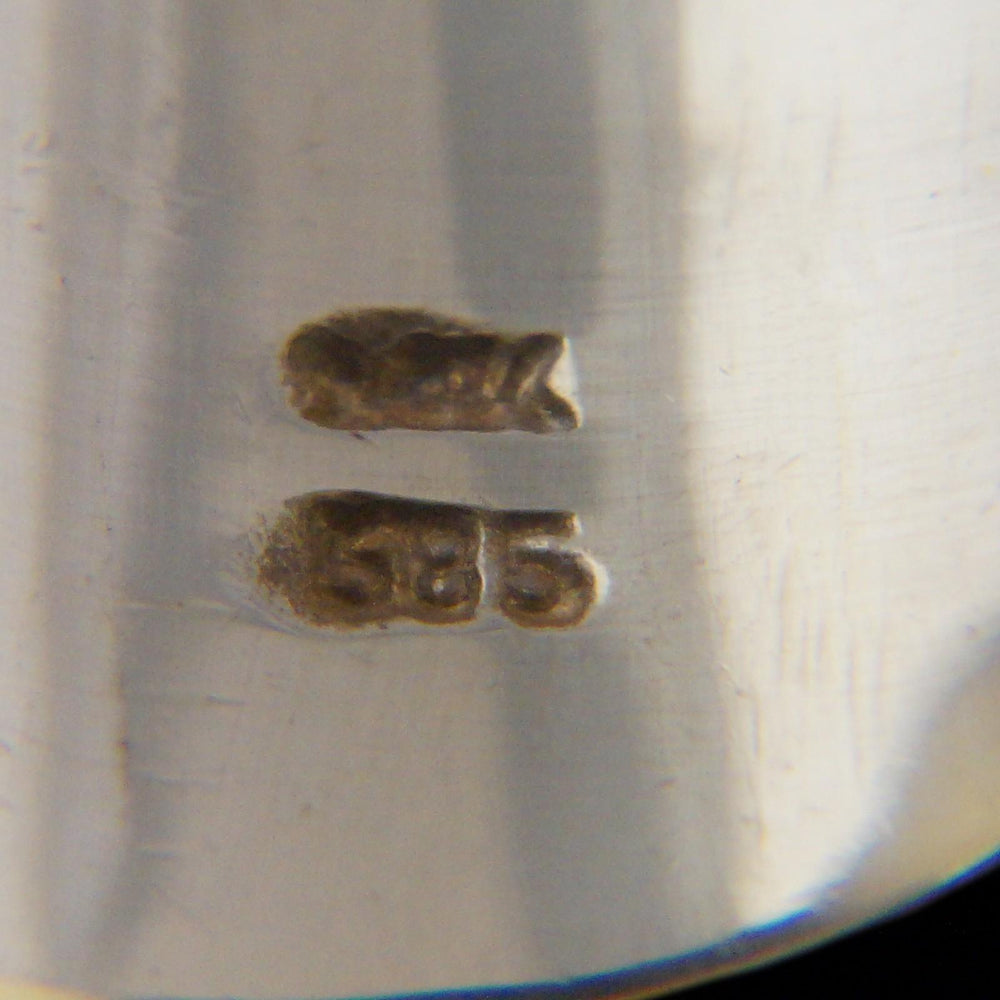 Heavy Modern Solid 14K Yellow Gold & Double Apple Jade Saddle Ring, Olde Towne Jewelers, Santa Rosa CA.