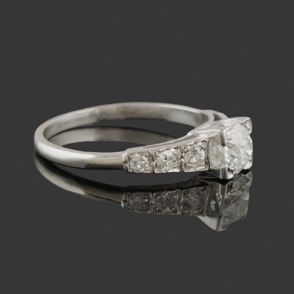 Vintage Custom Platinum & .70 CTW OEC Diamond Engagement Ring, Wedding Band, Olde Towne Jewelers, Santa Rosa CA.