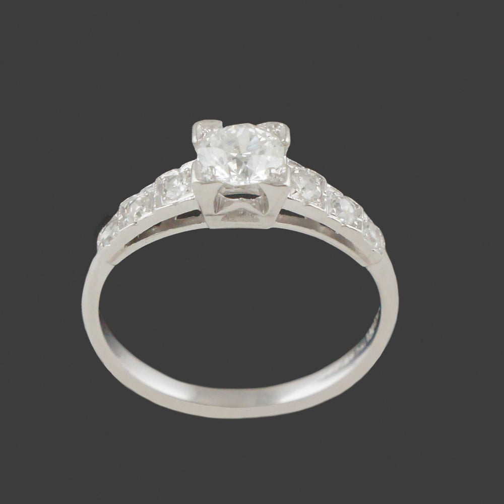 Vintage Custom Platinum & .70 CTW OEC Diamond Engagement Ring, Wedding Band, Olde Towne Jewelers, Santa Rosa CA.