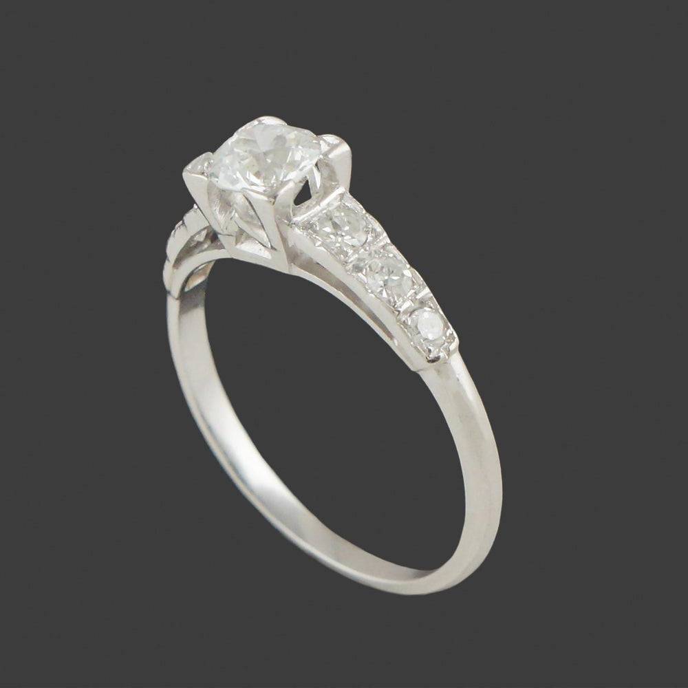 Vintage Custom Platinum & .70 CTW OEC Diamond Engagement Ring, Wedding Band, Olde Towne Jewelers, Santa Rosa CA.