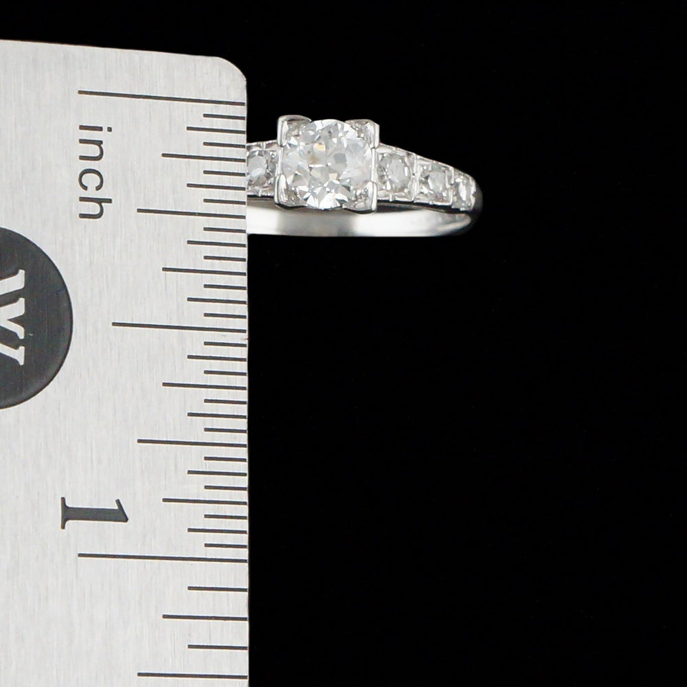 Vintage Custom Platinum & .70 CTW OEC Diamond Engagement Ring, Wedding Band, Olde Towne Jewelers, Santa Rosa CA.