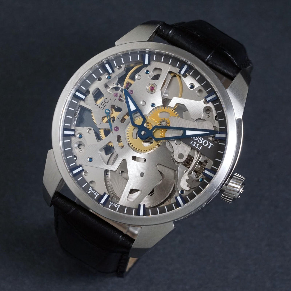 Stunning Tissot T-Complication Squelette Mechanical Skeleton Dial Man's Watch, Olde Towne Jewelers, Santa Rosa CA.