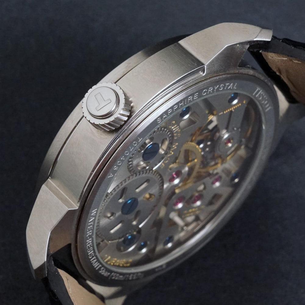 Stunning Tissot T-Complication Squelette Mechanical Skeleton Dial Man's Watch, Olde Towne Jewelers, Santa Rosa CA.