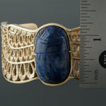 Rare Massive Solid 14K Gold & Lapis Lazuli Winged Scarab Bangle Bracelet, 67g!, Olde Towne Jewelers, Santa Rosa CA.