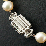 Solid 18K Gold, Pearl, Jade & .76 Ctw Diamond Estate 30" Single Strand Necklace