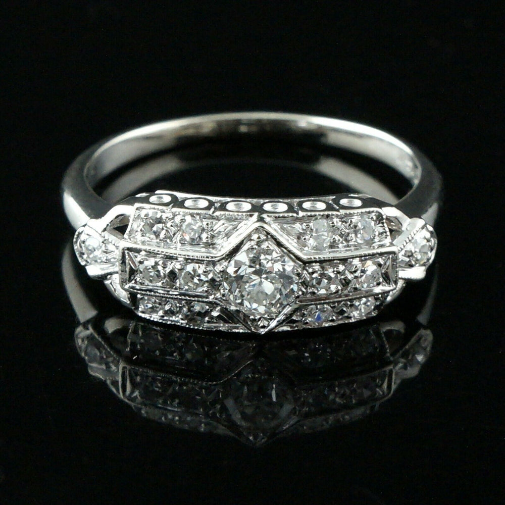 1940s Art Deco Solid 14K & .43 CTW OEC Diamond Wedding Ring, Anniversary Band, Olde towne Jewelers Santa Rosa Ca.