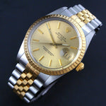 1987 Rolex Date Two Tone Gold & Stainless Steel 34mm Watch Jubilee Bracelet Olde Towne Jewelers Santa Rosa