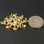 CARL BUCHERER 18K Yellow Gold & Multi-Stone Nature Motif, Branch Pin, Brooch, Olde Towne Jewelers Santa Rosa Ca.