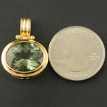 Large Solid 18K Yellow Gold & 9.6 Ct Green Tourmaline Estate Pendant, 8.7g!, Olde Towne Jewelers, Santa Rosa CA.