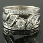 Solid 14K White Gold 1.14 CTW Diamond Wedding, Estate Engagement Ring Set, Olde Towne Jewelers, Santa Rosa CA.