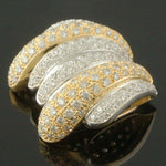 Large Modernist Solid 14K 2 Tone Gold & 4.30 CTW Diamond Omega Slide Pendant, Olde Towne Jewelers, Santa Rosa CA.