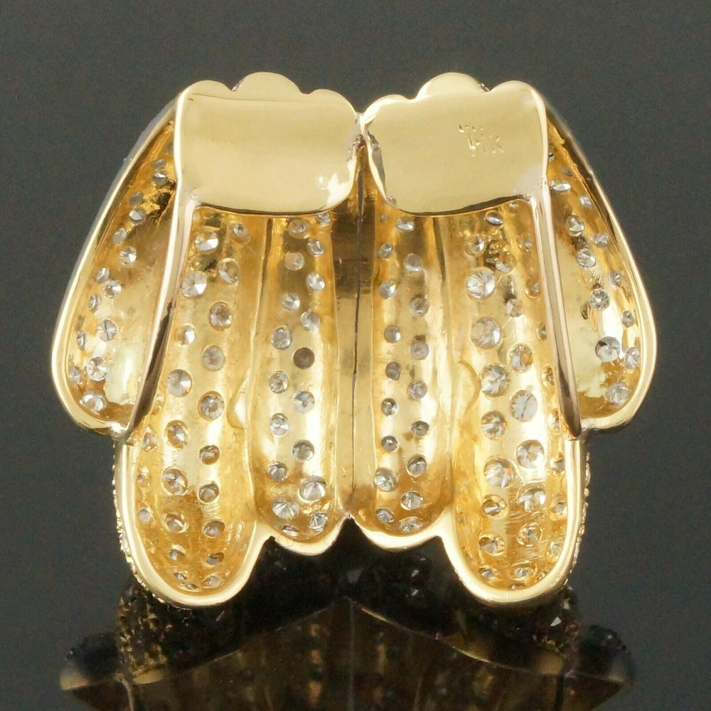 Large Modernist Solid 14K 2 Tone Gold & 4.30 CTW Diamond Omega Slide Pendant, Olde Towne Jewelers, Santa Rosa CA.