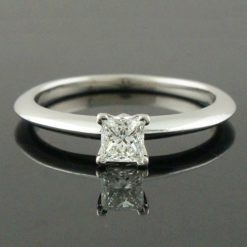 Tiffany & Co. Platinum & .31 Ct Princess E/F Diamond Solitaire Engagement Ring