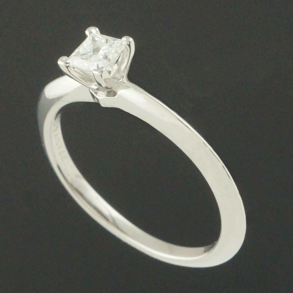 Tiffany & Co. Platinum & .31 Ct Princess E/F Diamond Solitaire Engagement Ring, Olde Towne Jewelers, Santa Rosa CA.