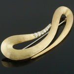 Modernist Henry Dunay Solid 18K Gold & Diamond Free Form Pin, Estate Brooch, Olde Towne Jewelers, Santa Rosa CA.
