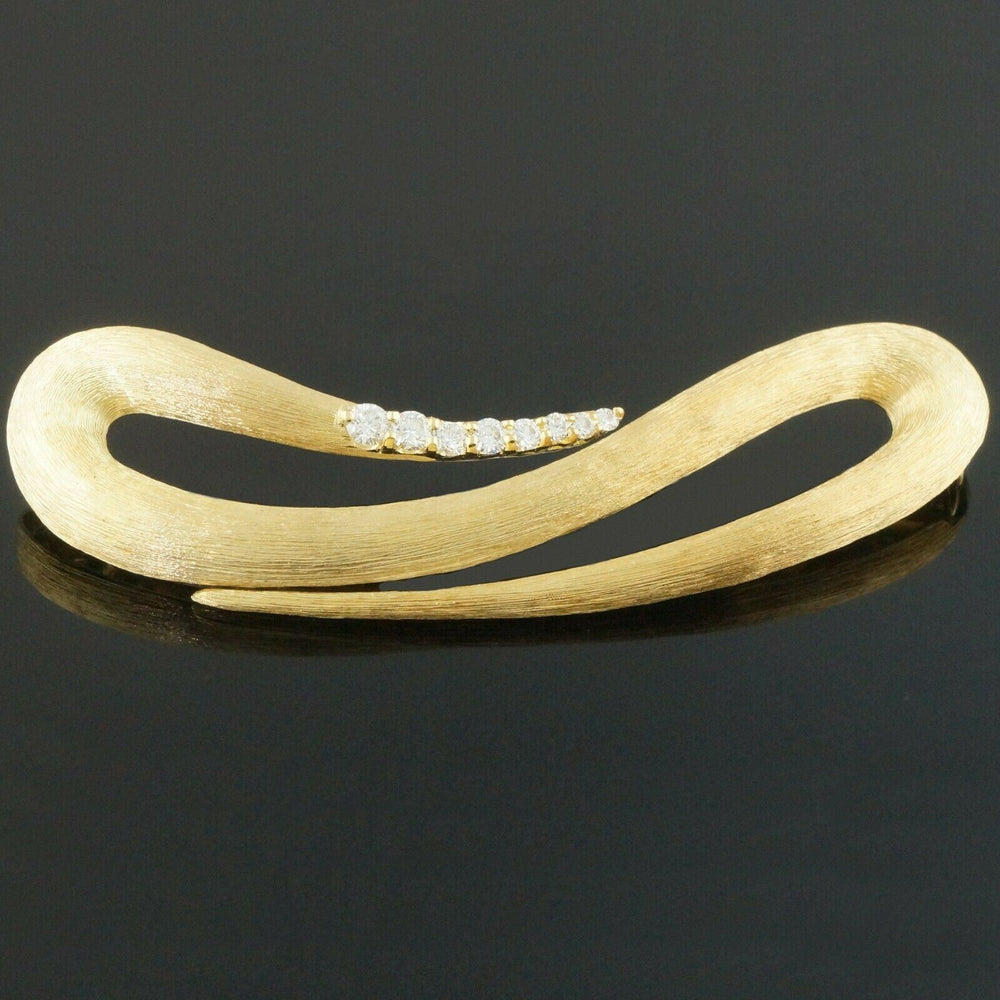 Modernist Henry Dunay Solid 18K Gold & Diamond Free Form Pin, Estate Brooch, Olde Towne Jewelers, Santa Rosa CA.