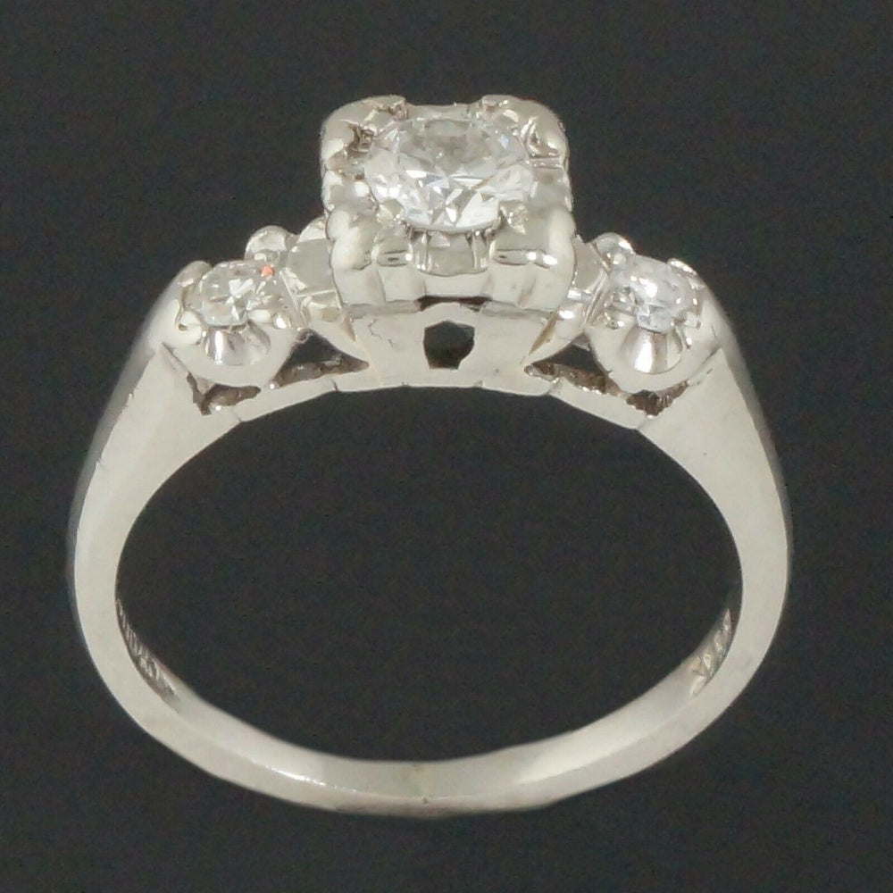 c1950's 14K Gold & Diamond Wedding, Anniversary Band, Estate Engagement Ring