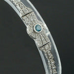 Retro Deco Solid 14K Gold, 1.60 CTW Diamond & Irradiated Blue Diamond Bracelet, Olde Towne Jewelers, Santa Rosa CA.