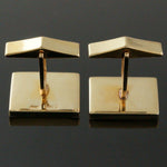 Solid 14K Yellow Gold & Round Green Jade Cabochon Estate Toggle Cufflinks, Olde Towne Jewelers, Santa Rosa CA.