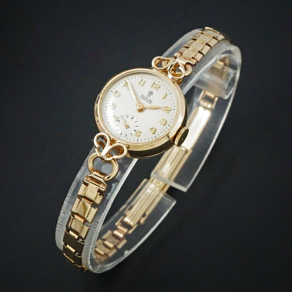 Tudor 9K Solid Gold 15 Jewel Lady's Bracelet Watch All Original, Olde Towne Jewelers, Santa Rosa CA.