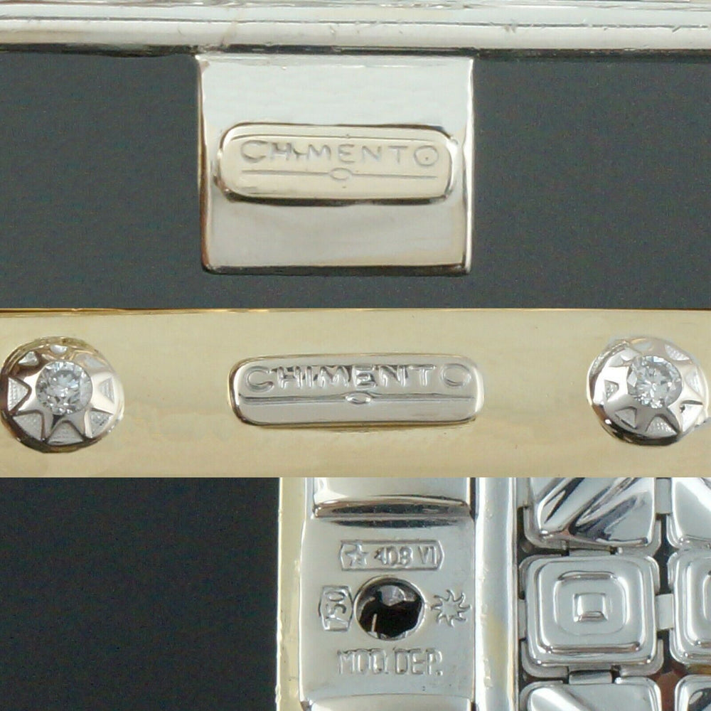Chimento Reversible Solid 18K Two Tone Gold & Diamond Bracelet, 30mm Wide, 74.5g, Olde Towne Jewelers Santa Rosa Ca.