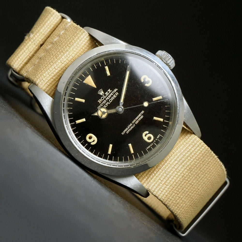 1966 Rolex 1016 Explorer Gilt Glossy Black Dial, Stunning Lume
