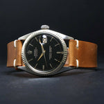 1963 Rolex 1601 Datejust Glossy Gilt Black Dial Stainless Steel Watch All Original, Olde Towne Jewelers Santa Rosa Ca.