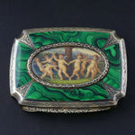 Stunning Vintage Italian 800 Silver Box Hand Painted Putti, Angels, Engraved