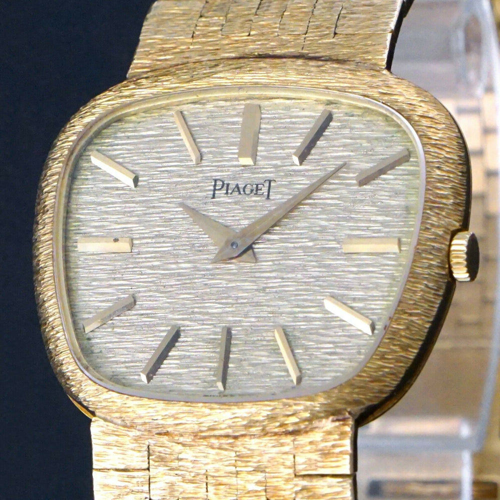 Rare Piaget 9465 Solid 18K Gold Mid Size Asymmetrical Bracelet Watch, All Original, Olde Towne Jewelers Santa Rosa CA.