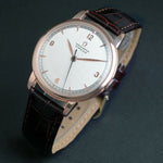 1947 Omega 14163 Chronometre 18K Solid Rose Gold Oversized Mans Watch, Serviced, Olde Towne Jewelers Santa Rosa Ca